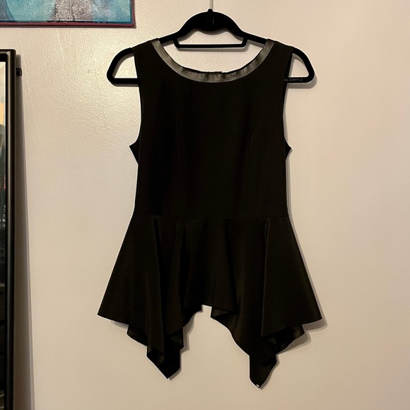 Black Ruffle Sleeveless Sportmax Top - Picture 2 of 6